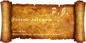 Petres Julianna névjegykártya